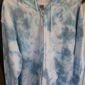 Icy Blue tie dye Zip Up